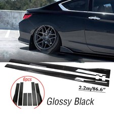 Glossy Black Side Skirt Rocker Lip Splitter Extension For Hyundai Genesis Coupe