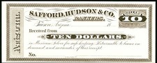 AZ $10 TUCSON Arizona Safford, Hudson & Co. Mexican Silver receipt 1800s AZ $10 TUCSON Arizona Safford, Hudson & Co. Mexican Silver receipt 1800s