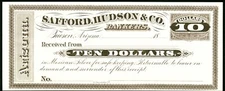 AZ $10 TUCSON Arizona Safford, Hudson & Co. Mexican Silver receipt 1800s