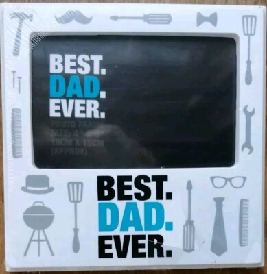 Bilderrahmen Fotorahmen BEST DAD EVER Vatertag Geburtstag Himmelfahrt  NEU OVP