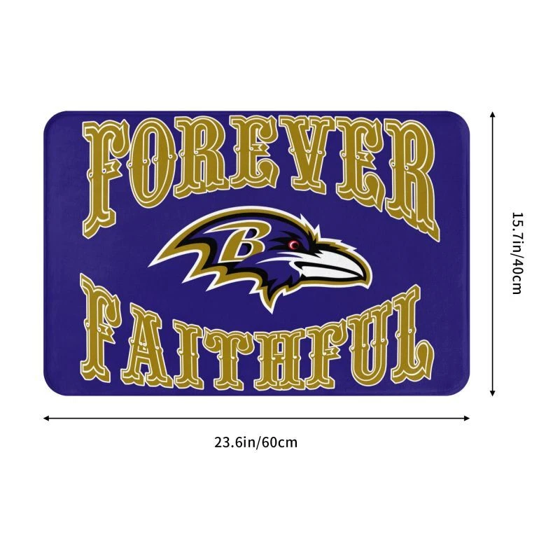 Forever Faithful Baltimore Ravens Floor Mat Decorative