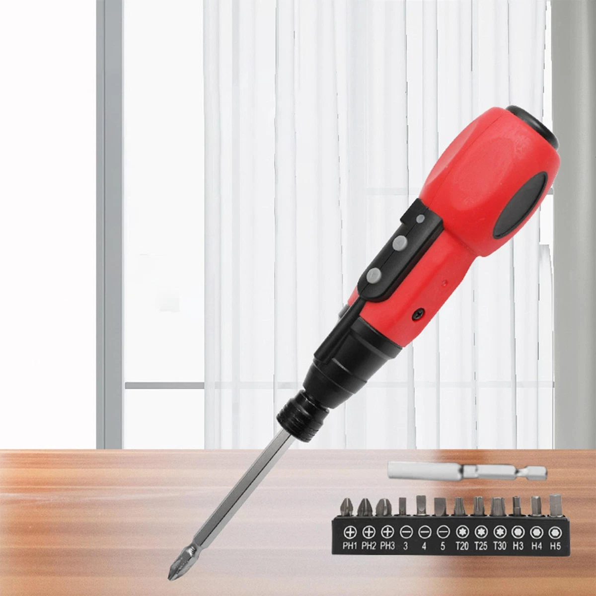 Portable Electric Screwdriver Set USB Rechargeable with Light Ergonomic Handle