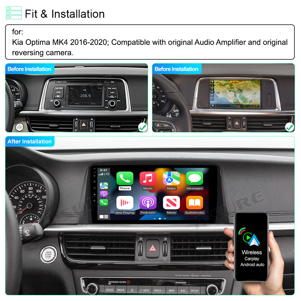 Kia Optima 20162020 Apple CarPlay Android カーラジオステレオ Navi GPS 2+32G用 eBay
