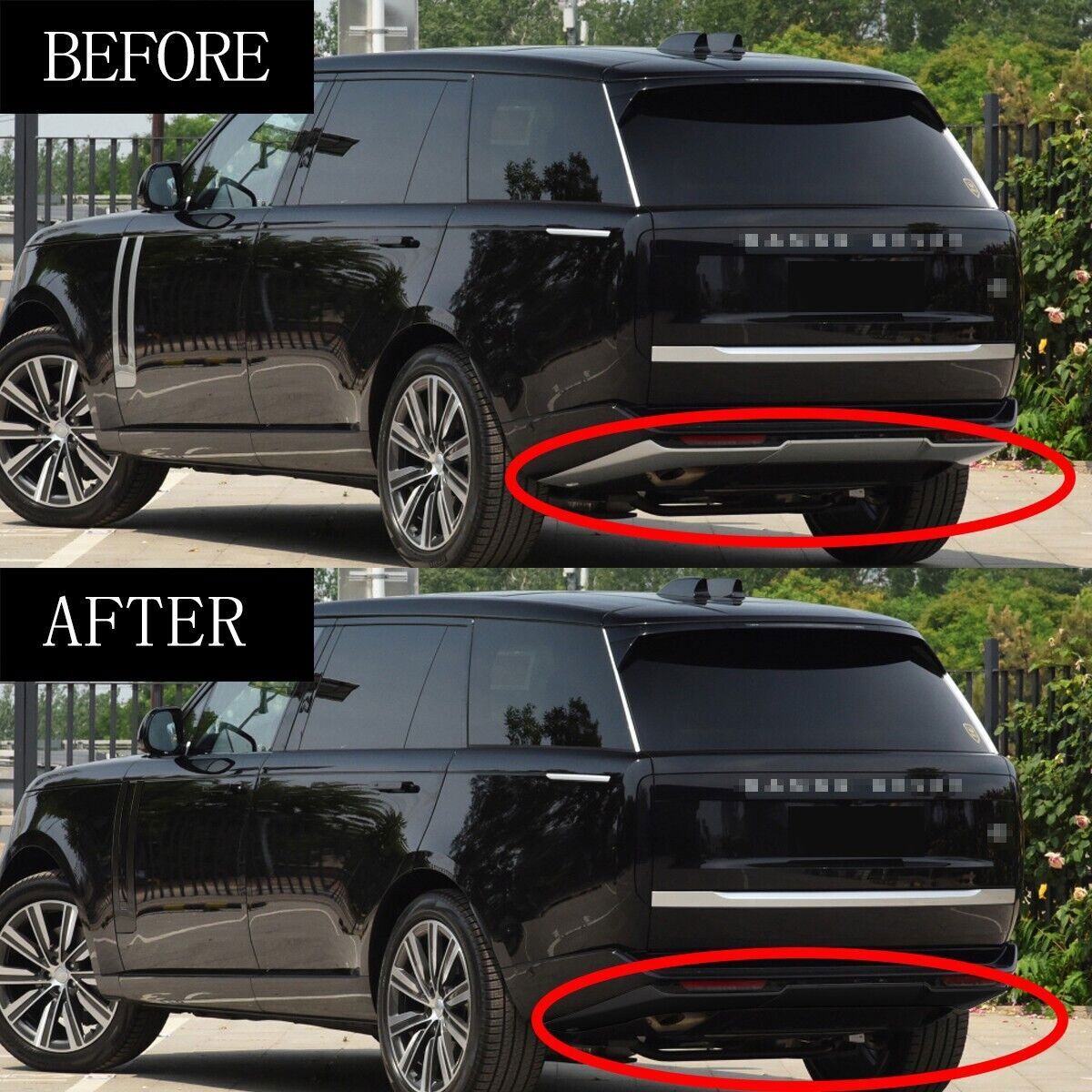 Black Front Rear Diffuser Bumper Lip Fit for Land Rover Range Rover ...