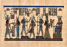 Egyptian Papyrus Painting - Gods and Goddesses - 30cm x 20cm - Egyptian Art