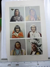 American Indians Colored Photo Six Photos - from 1903 Plate - Free Shipping