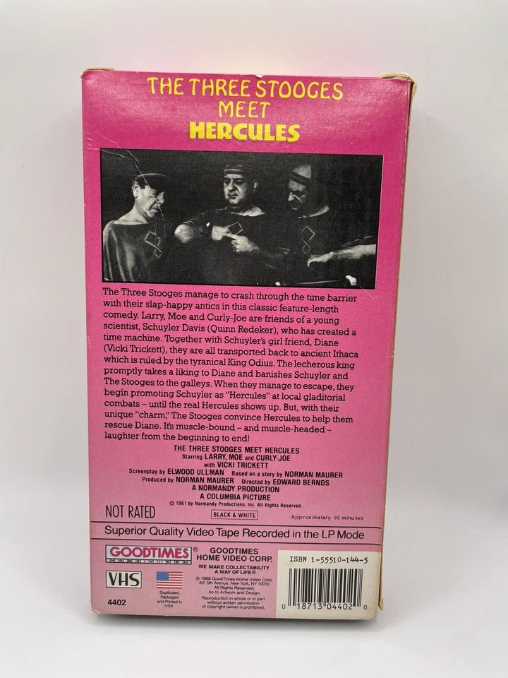 The Three Stooges Meet Hercules Movie Goodtimes Home Video 1993 VHS - Image 2 of 3