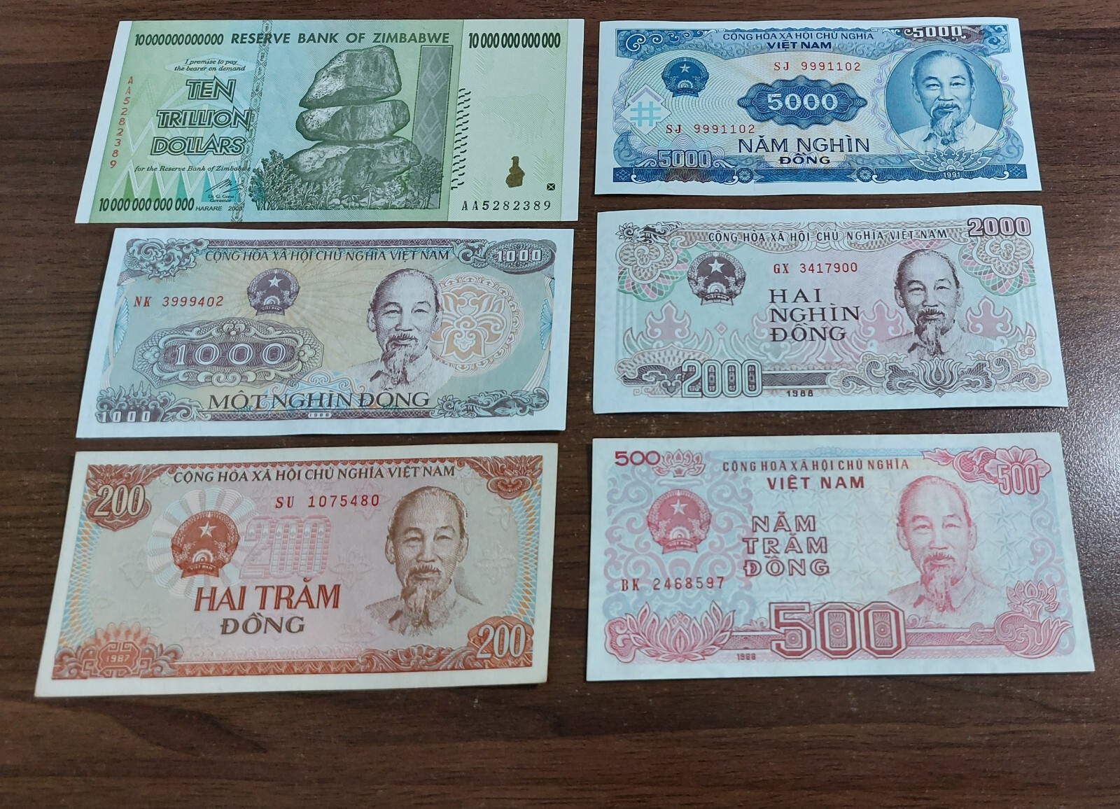 Z$ 10 Trillion 2008 Zimbabwean Paper Money 10 Trillion Zimbabwe Dollars + 5  X 10,000 Vietnam Dong Banknotes | Authentic With COA Circulated Ungraded  Zimbabwe Coins
