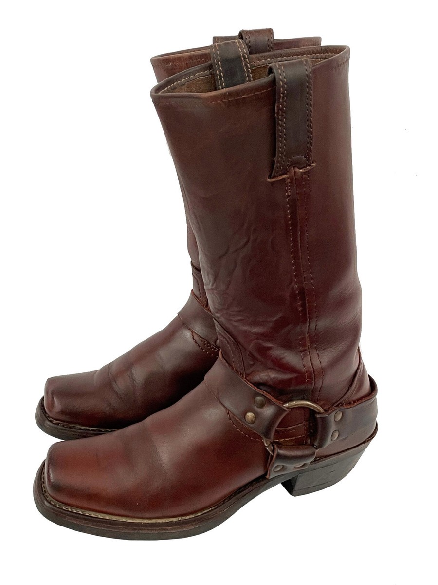 FRYE Harness 12R Boots Midcalf Women's Vintage Brown Leather M