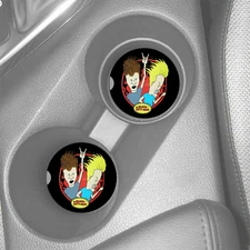 BEAVIS & BUTTHEAD NEOPRENE RUBBER CAR COASTERS SET LOT OF 2 DESIGN2