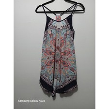 Bebop Sz XS Sleeveless Mini Dress Paisley Print Casual Summer Sun Dress Bohemian