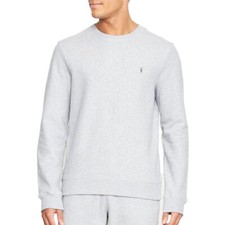Image of ALL SAINTS Mens Jumpers Pullover Black Grey Crew Neck Long Sleeve Regular Tops