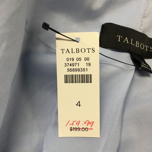 Talbots Tweed Blazer Jacket Womens 4 Blue Cotton Blend Notch Lapel Peacoat NEW - Picture 17 of 20