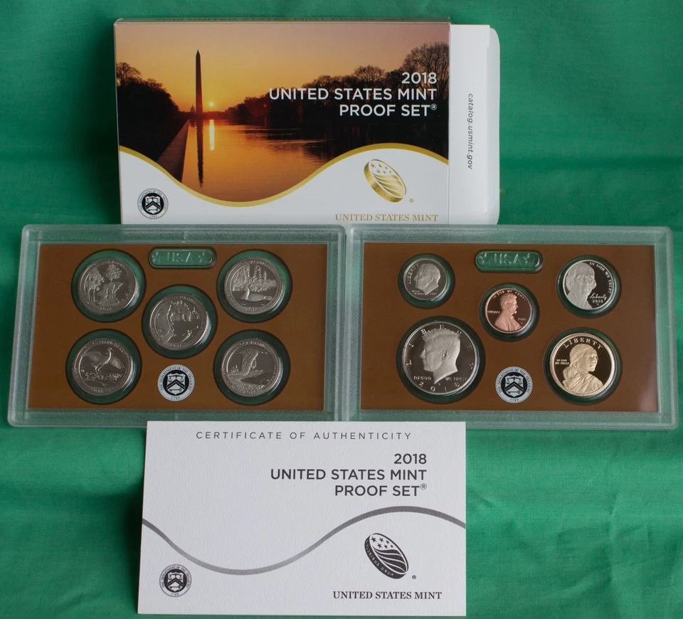 2018 S United States Mint ANNUAL 10 Coin Proof Set Original Box and COA Complete - Image 2 of 4