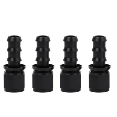 LokoCar Push Lock Hose Fittings 10AN Straight End For 5/8  Rubber Fuel Line 4Pcs