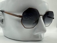 NEW Vintage Oversize Eyeglasses  Non Rx  Grey Fade Lens  Octagon Metal Frame