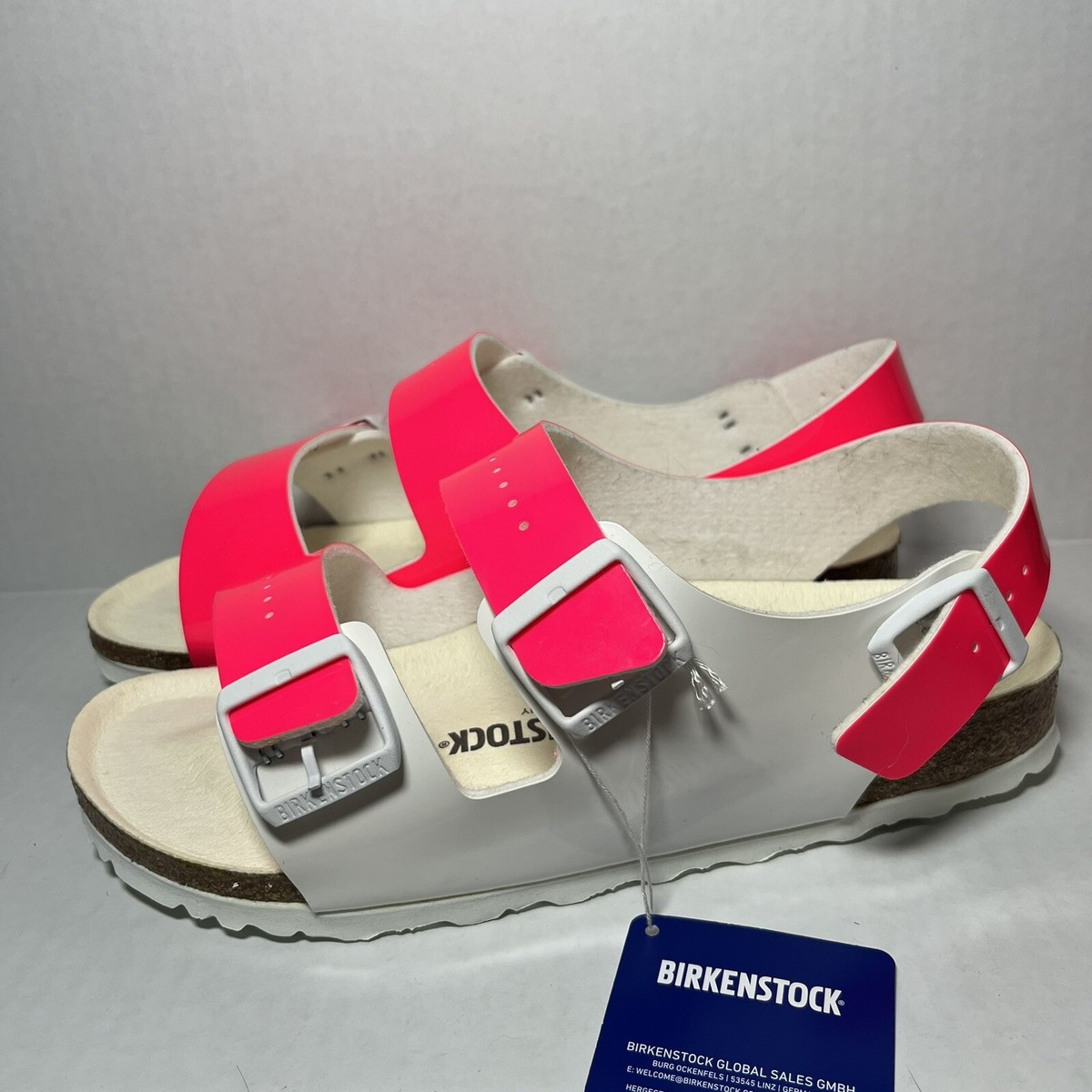 Birkenstock Milano Patent Leather EU 41 Neon Pink / White | eBay