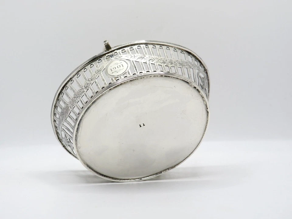 Antigua canasta holandesa de plata maciza de principios del siglo XX marcada alrededor de 1901 Foto 4 de 4