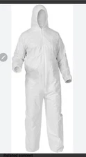 50 Pcs Disposable Tyvek suit Coverall with Hood, Elastic Cuffs White, XL 
