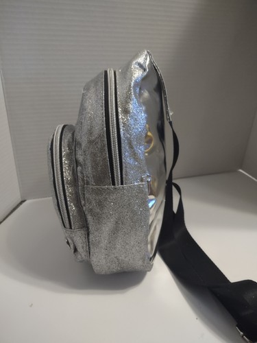 Justice SILVER Glitter Backpack Bling Mini Sling Backpack NWTs BTS - Picture 6 of 6