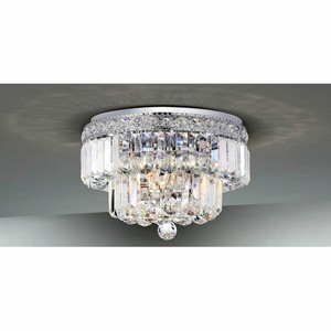 Modern Flush Mount Crystal Chandelier Light Fixture Low Profile