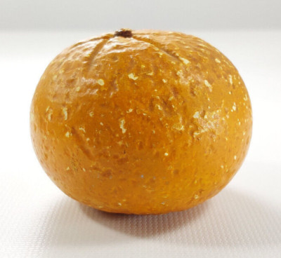 Early Italian Alabaster Stone Marble Fruit CLEMENTINE Hand Chiseled & Painted