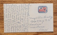 Posted US Coast Guard 4c Stamped Personal Mailing Card.  Mary W. Lessley Montana