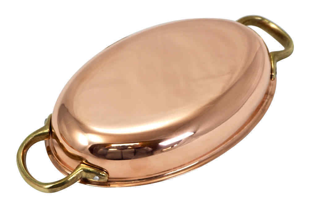CopperGarden 20cm Kupferpfanne oval - verzinnt EU Manufaktur Brat- Fischpfanne
