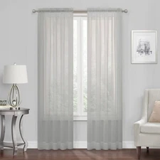 Simply Essential Voile 84-Inch Rod Pocket Sheer Curtain Panel in Silver Grey (Si