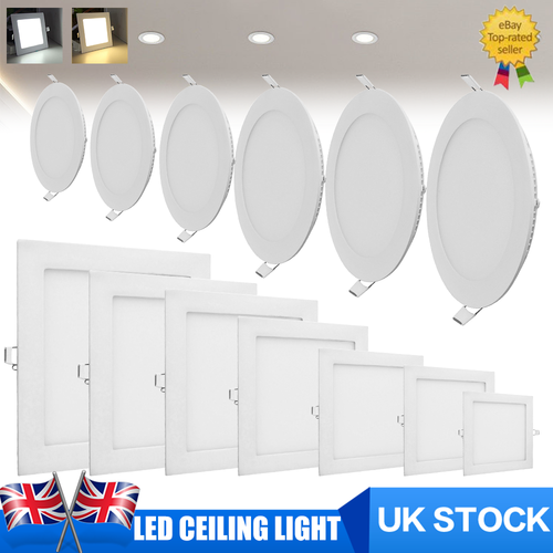 Recessed LED Ceiling Lights Ultra Slim Round Square Panel Downlight