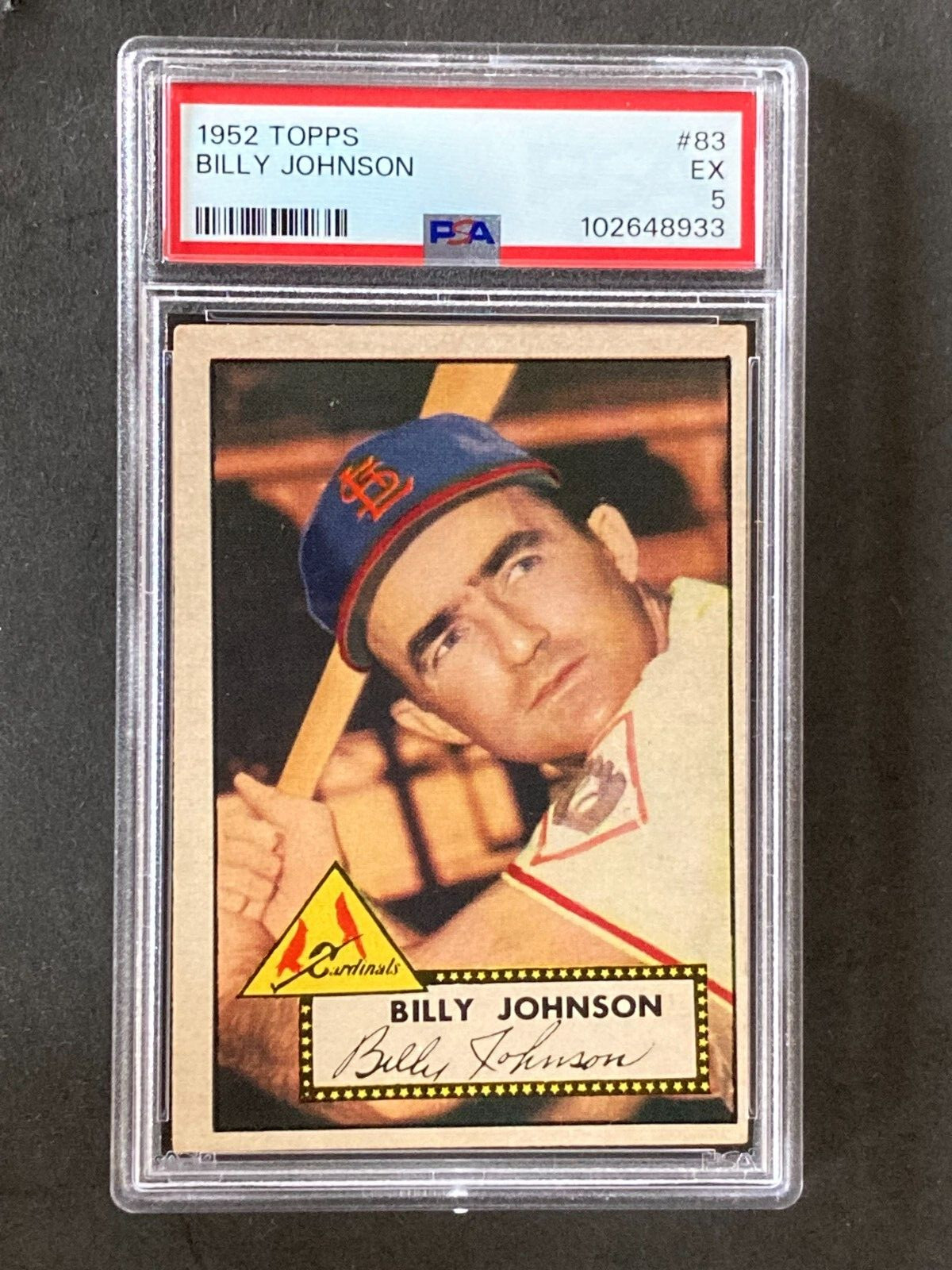 1952 Topps #83 Billy Johnson Set Break PSA 5