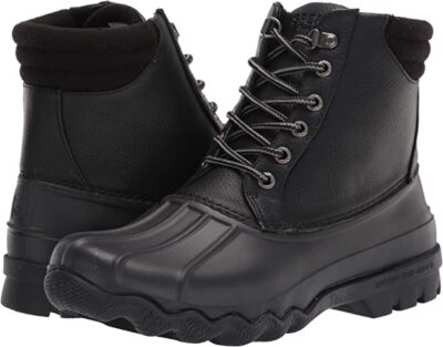mens sperry duck boots black