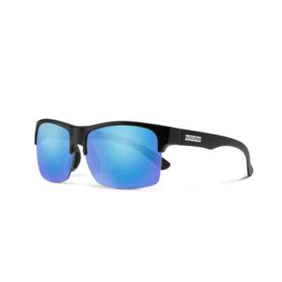 SUNCLOUD Rambler Lite Sunglasses Matte Black Frame w/ Blue Mirror Polarized Lens
