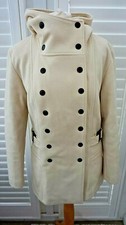 Henri Lloyd Winter White Wool Blend Lana Coat Double Breasted - Size 2 (uk 10)
