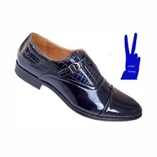 SCARPE UOMO ELEGANTI CLASSICO cerimonia sposi BLU LUCIDE  44 43  42 41   VVV