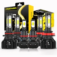 Fit For 2015-2020 Ford F150 Front LED Headlight High Low Beam + Fog Light Bulbs