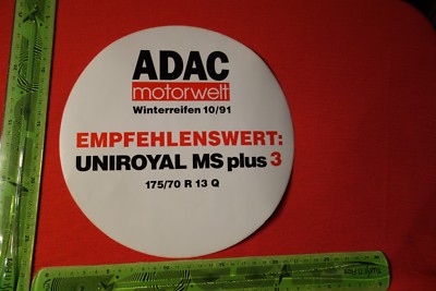 Alter Aufkleber ADAC motorwelt Winterreifen 1991 Empfehlung UNIROYAL MS plus 3