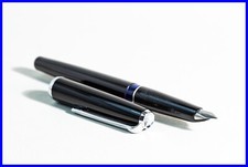 Pelikano negro resistente a las manchas - plumín de acero F - negro y plata - 1968 - Alemania
