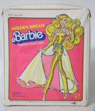 GOLDEN DREAM BARBIE Fashion Doll Case ACCESSORIES 1980 Clothes 3 Dolls Mattel