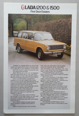 Lada 1200 & 1500 5-türiger Nachlass Prospekt / Prospekt um 1978