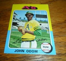 RARE 1975 Topps Mini Error Blank Back Proof  OAKLAND JOHN BLUE MOON ODOM 