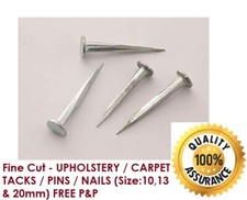 Fine Cut - UPHOLSTERY / CARPET TACKS / PINS / NAILS (10,13,20 & 25mm) FREE P&P