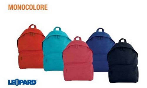 ZAINO SCUOLA TEMPO LIBERO LEOPARD MONOCOLORE IN TESSUTO ROSSO | eBay