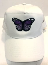 Cap Hat Adjustable Size With Butterfly Patch / Back Mesh to keep Cool  Brand New