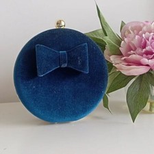 REVIEW Locky Teal Blue Green Velvet Clutch Purse Crossbody Bag