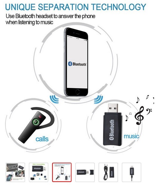 Ricevitore Auto Casa Audio Mono Musica Wireless Bluetooth 3,5 Mm - Foto 4