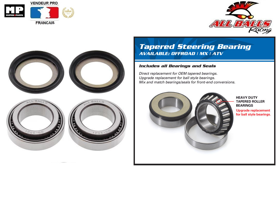 Kit roulements de colonne de direction Suzuki XF650 Freewind 1997-2001 en acier forgé