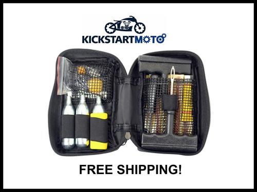 CO2 Tyre Tire Inflator Puncture Tubeless Repair Kit Motorcycle Motorbike Bike - Picture 3 of 4
