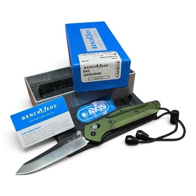 Benchmade 940 Osborne CPM-S30V Green Aluminum Reverse Tanto AXIS Folding Knife
