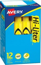 HI-LITER R Desk Style Highlighters Yellow Chisel Tip Bulk - 12EA
